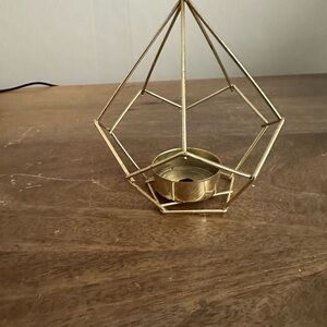 Geometric Gold Candle Holder